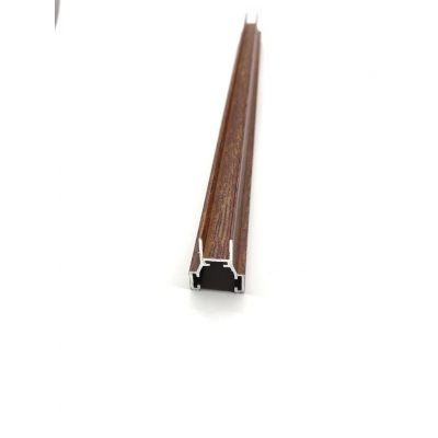 Cam Balkon  Ahşap Desenli Kahverengi Renk Fitil Profil Çıta -8mm Göre H
