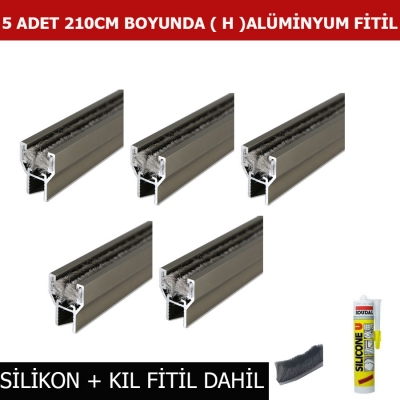 Katlanır Cam Balkon Çıta Profil  Fitil 210 cm 5 li H 