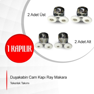 Duşakabin Cam Kapı Ray Makara Tekerlek Takımı