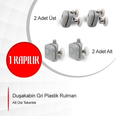 Duşakabin Gri Plastik Rulman Alt Üst Tekerlek Model: ayt-02-1