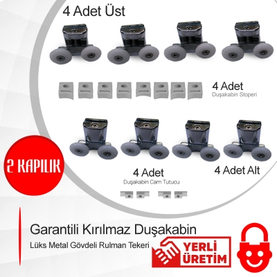 Garantili Kırılmaz Duşakabin Lüks Metal Gövdeli Tekeri